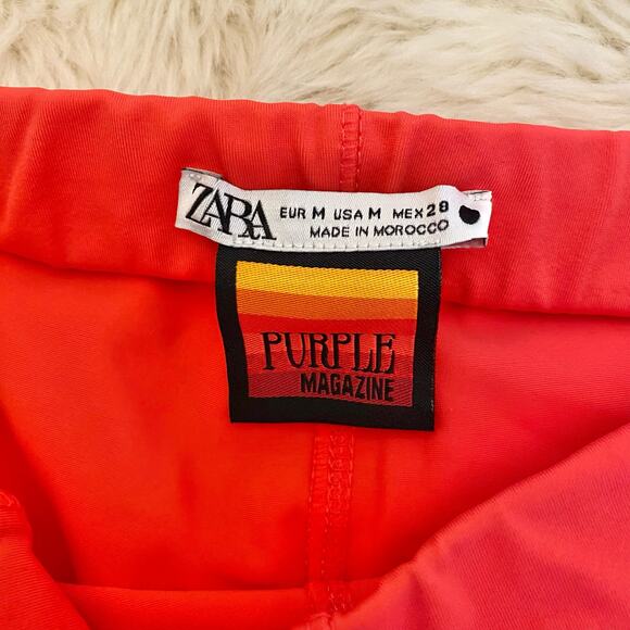 Zara Purple Magazine Orange Pink Bike Shorts Medium - Picture 5 of 12